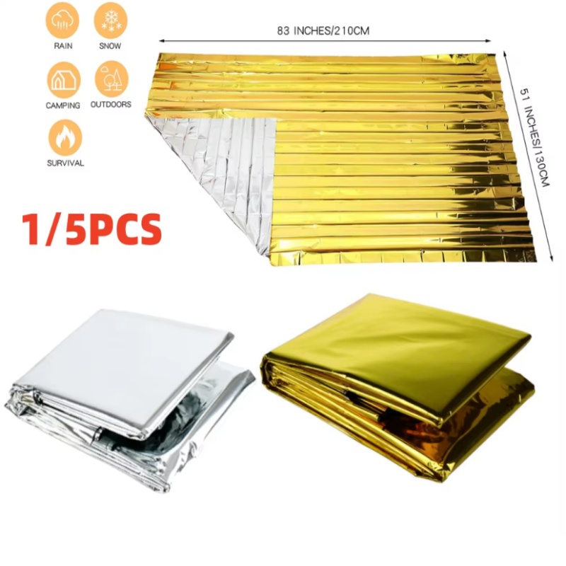 Emergency Mylar Tent - 130x210cm 고강도 마일러 호일 비상용 담요,